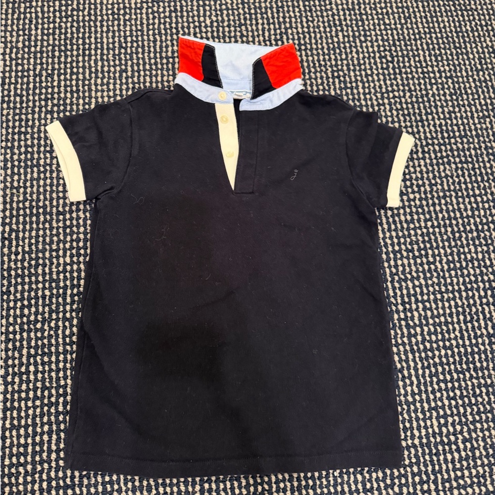 Jacadi Polo Shirt with Red and Blue Collar boys size 8